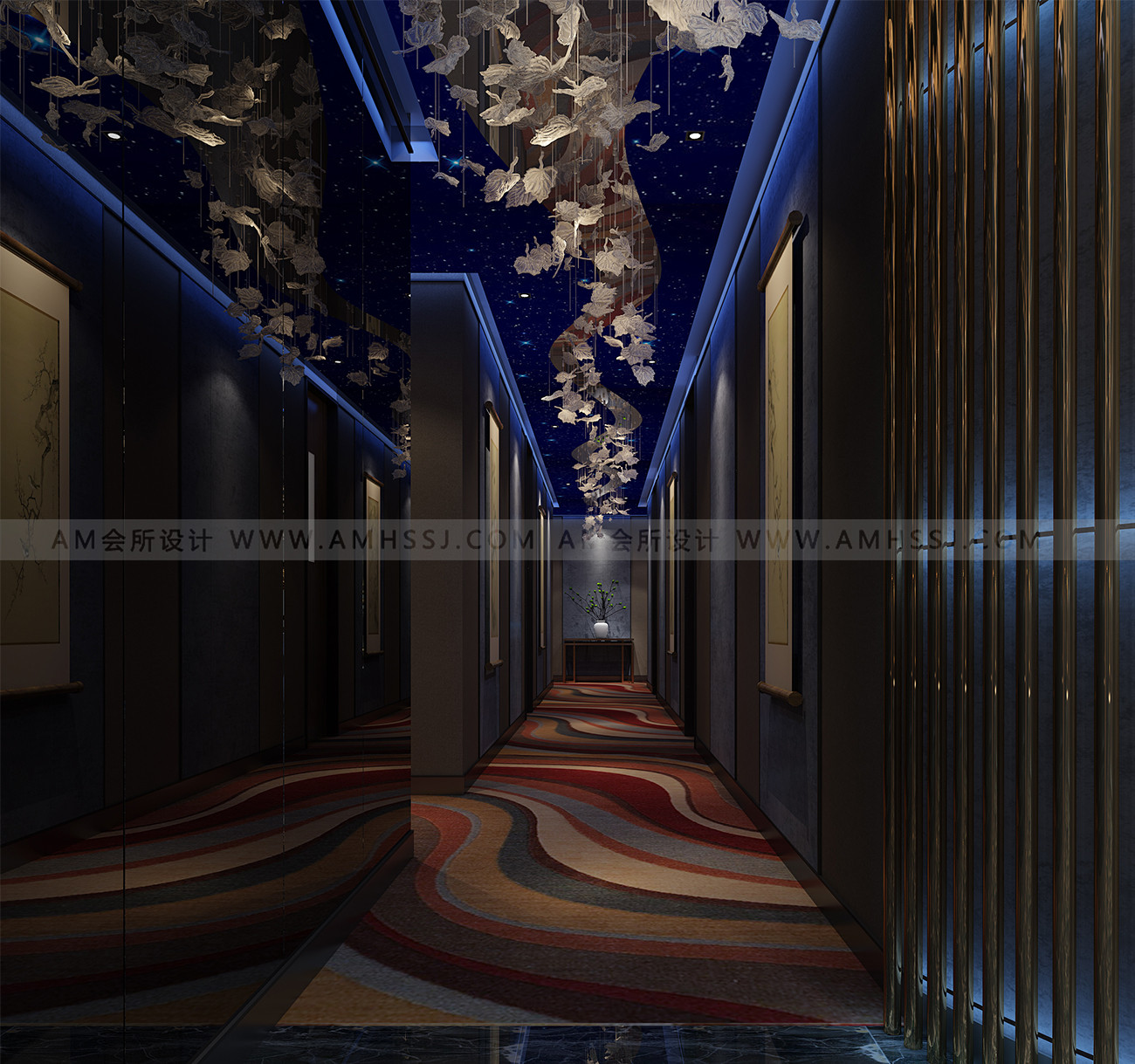 AM DESIGN | Design of high end Spa Club corridor in Junfu