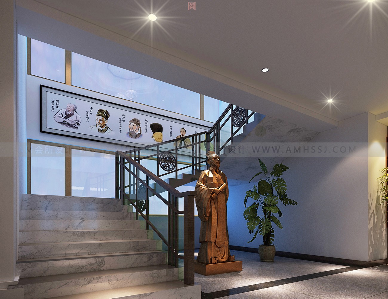 AM DESIGN | Staircase design of Harbin Traditional Chinese Medicine Cultural Center