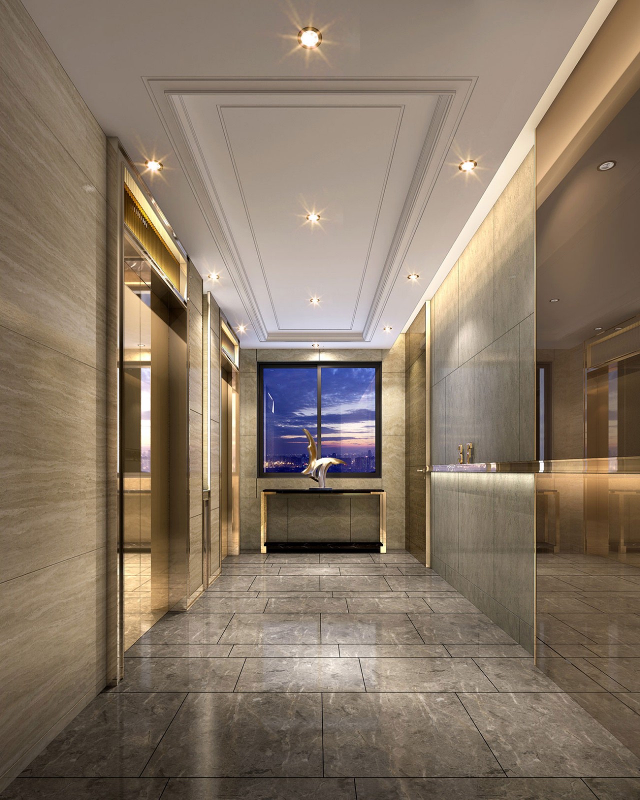 Corridor design of Dalian Ocean Park Sales Office