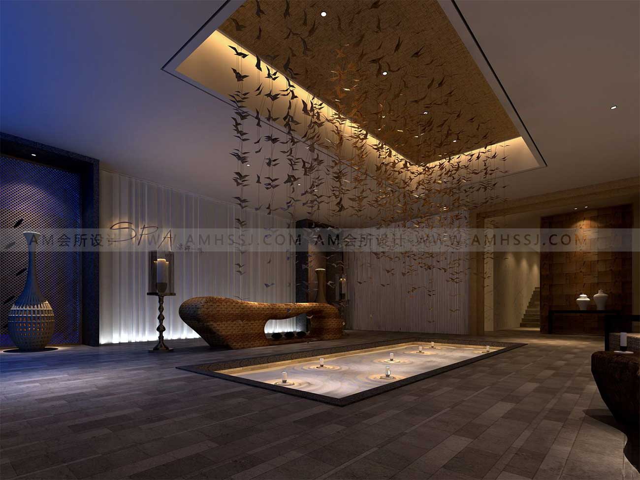 AM DESIGN | Hall design of Zen tea Yiwei Spa Club