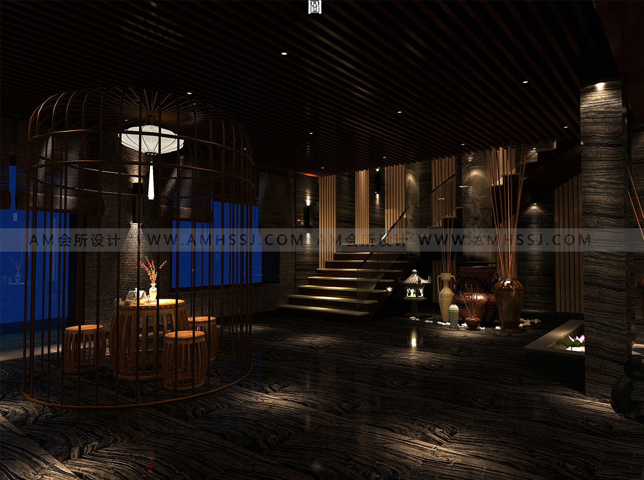 AM DESIGN | Design of spa corridor of golden scale
