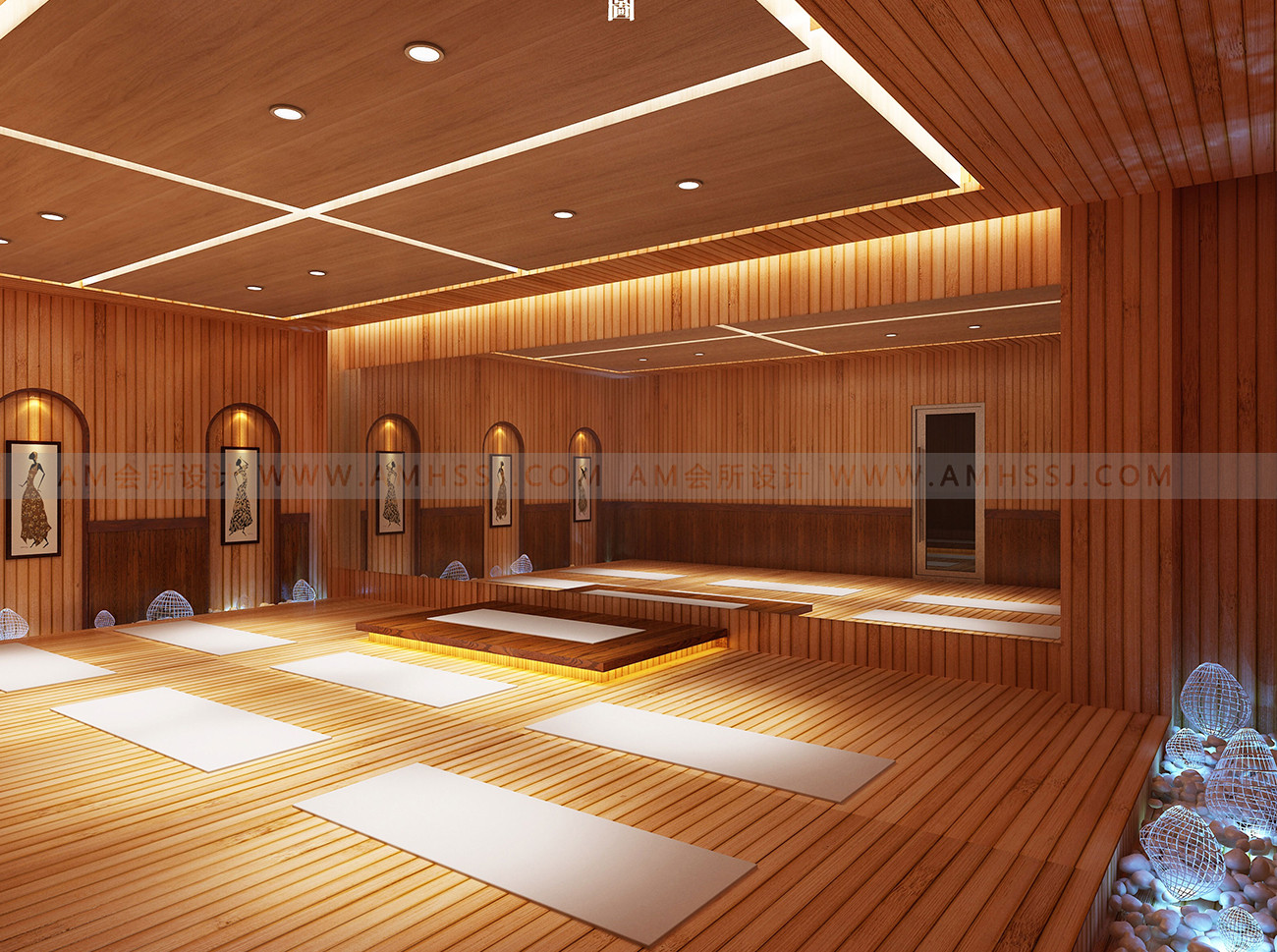 AM DESIGN | Design of yoga room area of Ge Yi Mei gym