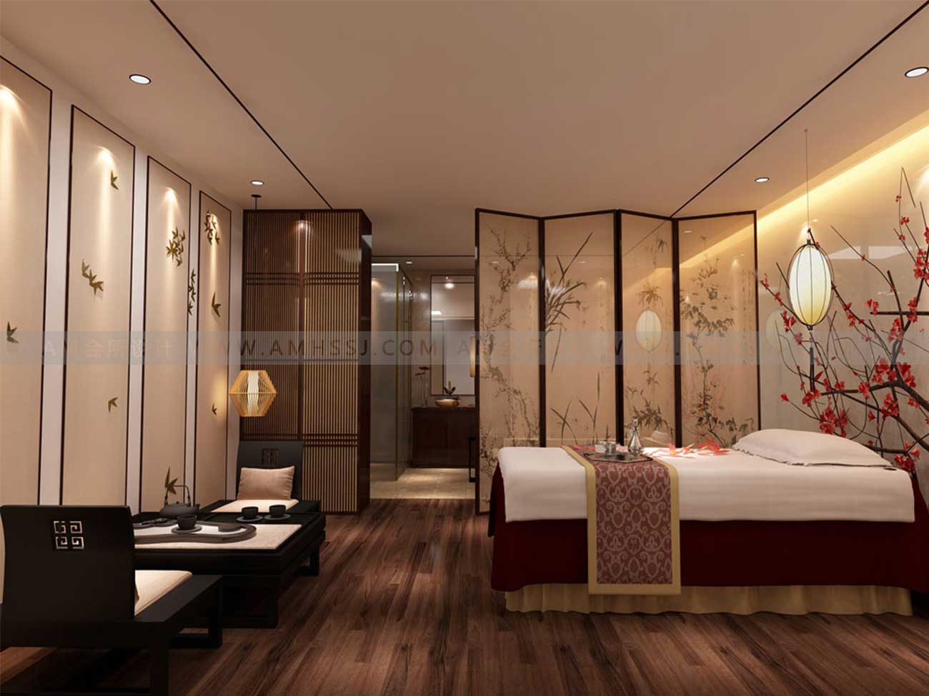 AM DESIGN | Spa room design of golden scale SPA Spa