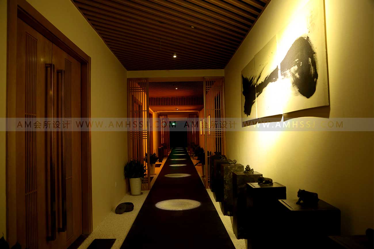 AM DESIGN | Corridor design of golden scale SPA Spa