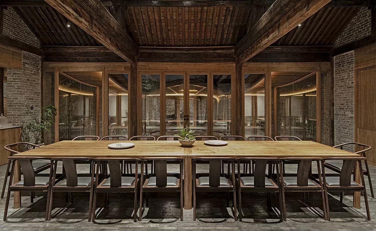 Reconstruction design of tea house in Qishe courtyard and Sihe Courtyard