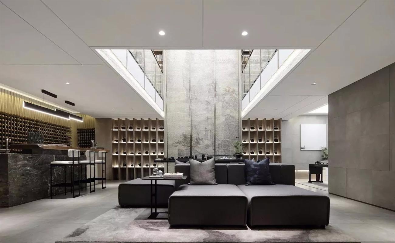 The living room design of Hangzhou top quadrangle