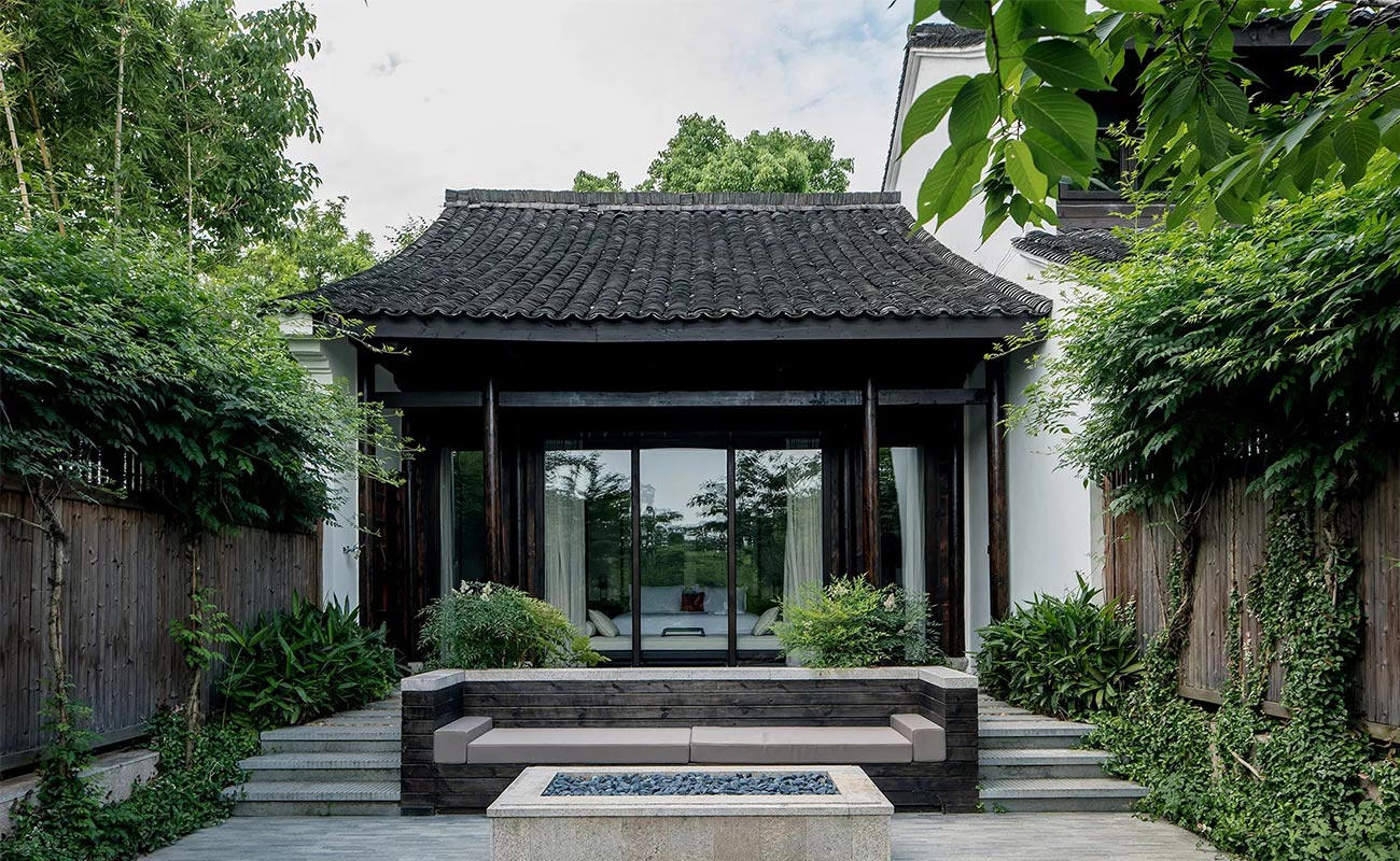 Outdoor landscape design of Xixi Yinshi Siheyuan Hotel