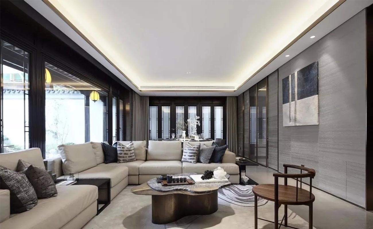 Living room design of Hangzhou top quadrangle