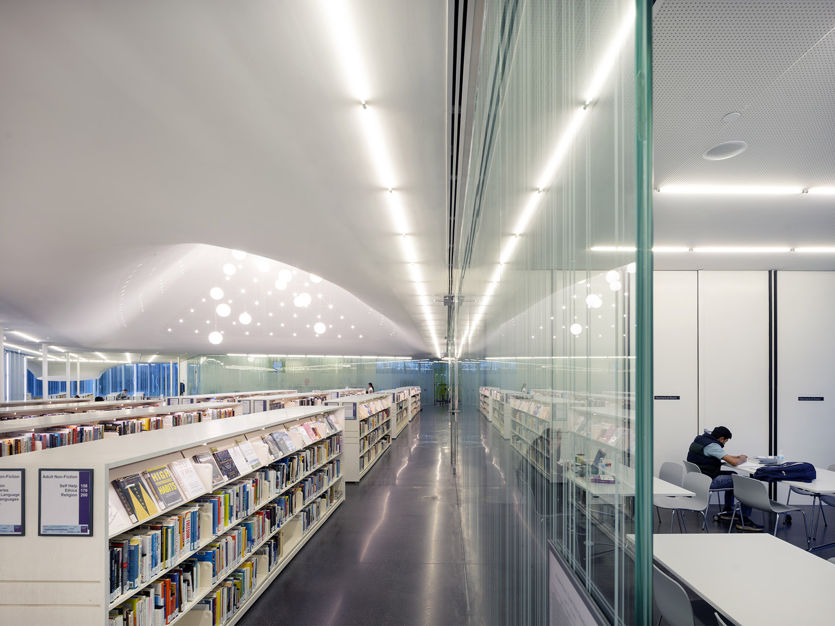 The design of the library area of Springdale Library